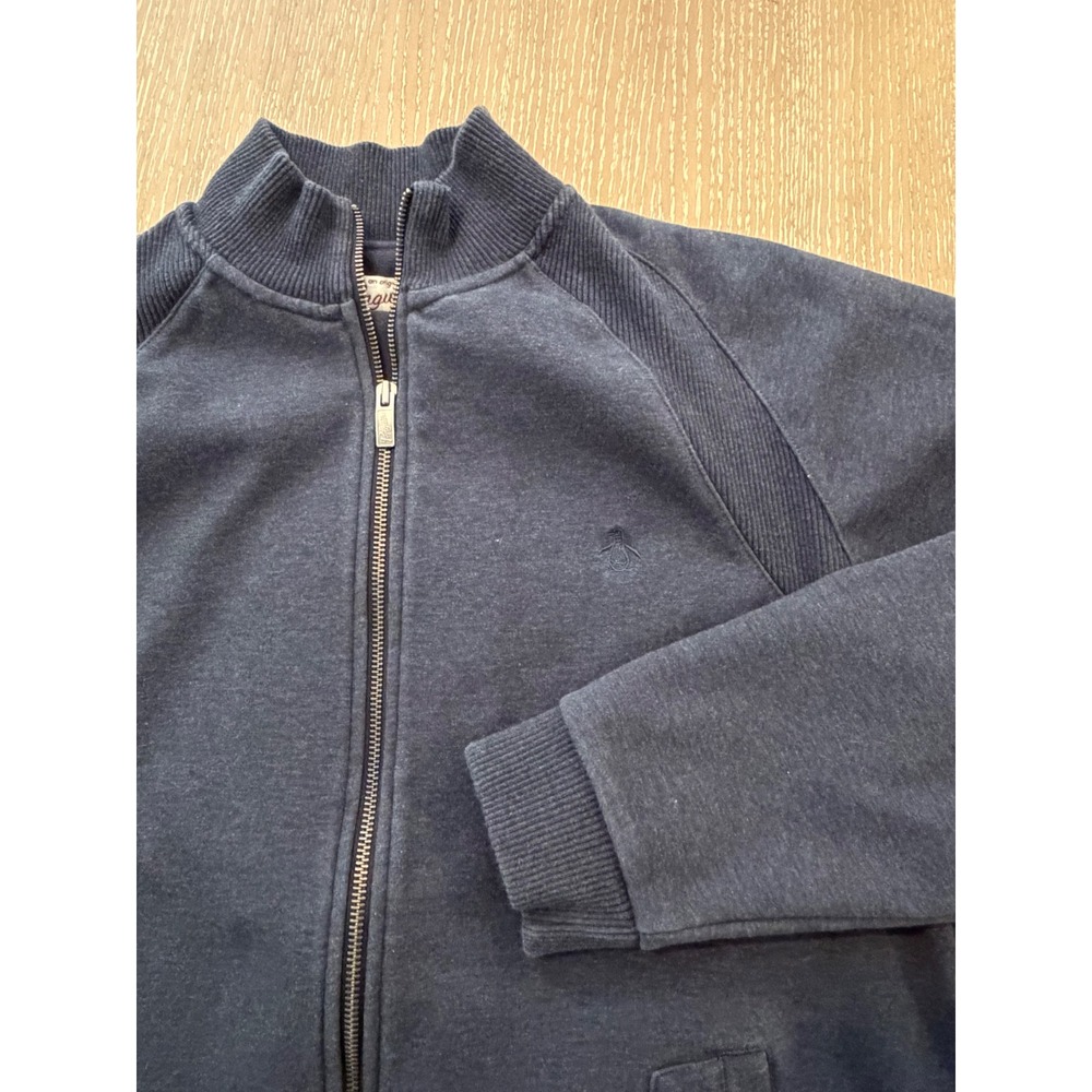 Penguin by Munsingwear Men's XL Navy Blue Full Zip Fleece Sweatshirt Jacket